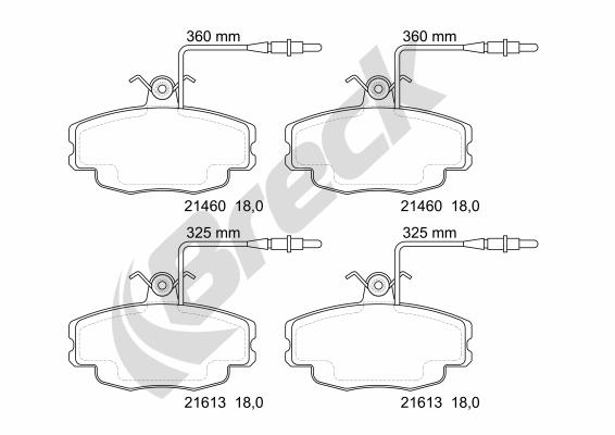 Placute frana BRECK 21460 00 702 10